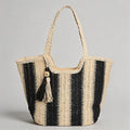 Summer Striped Straw Tote Bag - Shopdayla Wholesale - #7154