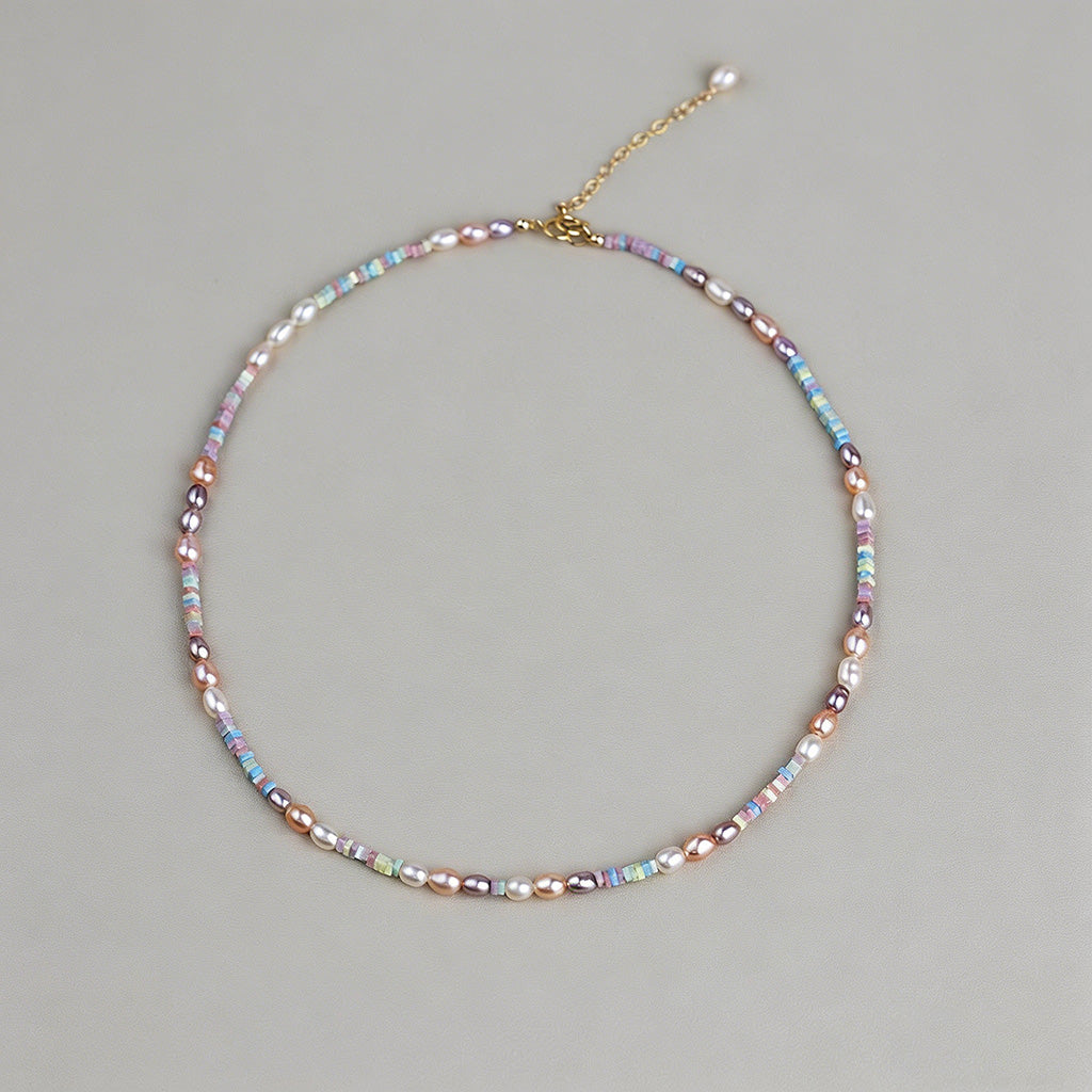 Dainty Mixed Color Pearl & Iri - Shopdayla Wholesale - #9954