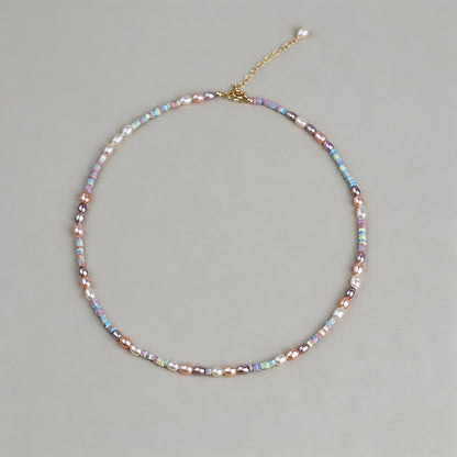 Dainty Mixed Color Pearl & Iri - Shopdayla Wholesale - #9954