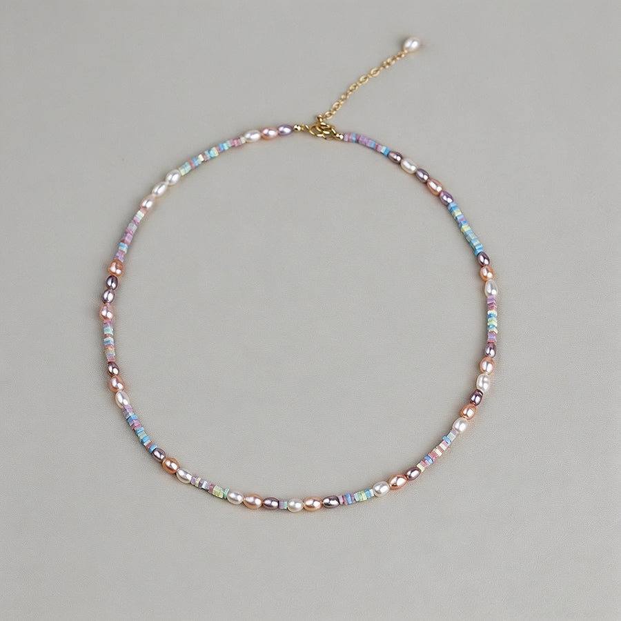 Dainty Mixed Color Pearl & Iri - Shopdayla Wholesale - #9954