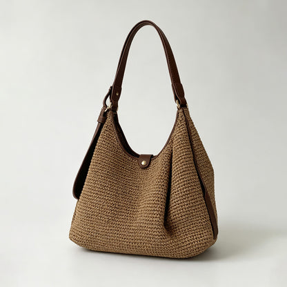 Striped Knit Shoulder Tote