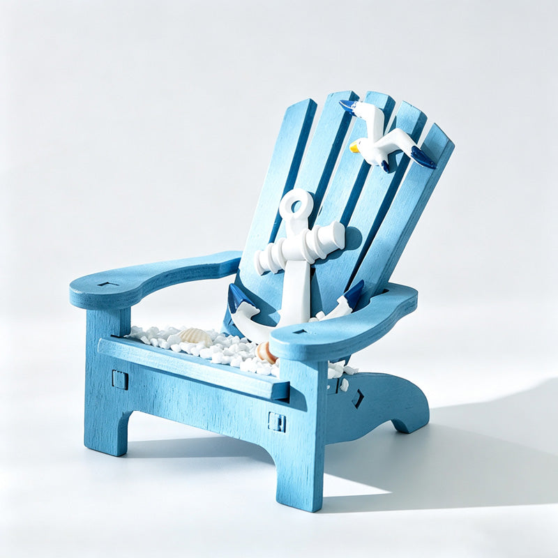 Mini Wooden Beach Chair Figurine