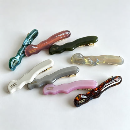 Wavy Acetate Alligator Hair Barrette