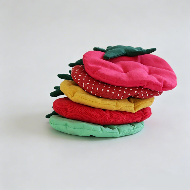 Lovely Tomato Shaped Padded Fabric Coaster