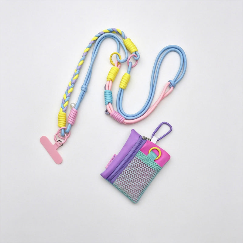 Mini Mesh Storage Pouch With Strap