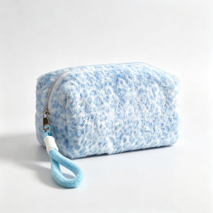 Leopard Fleece Cosmetic Pouch