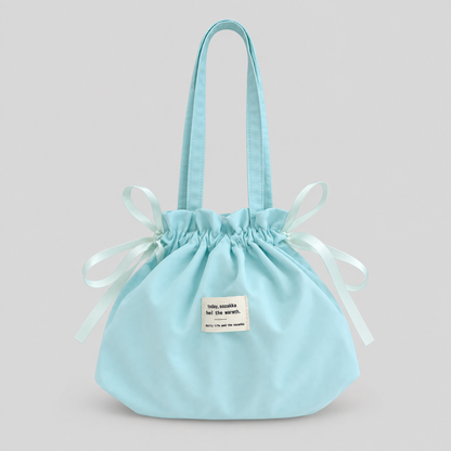 Solid Color Drawstring Handle Bag