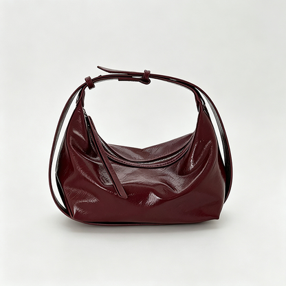 Solid Color Shoulder Handle Bag