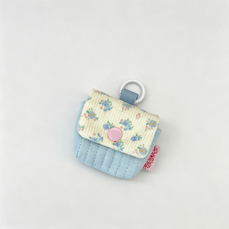 Floral Fabric Snap Storage Pouch