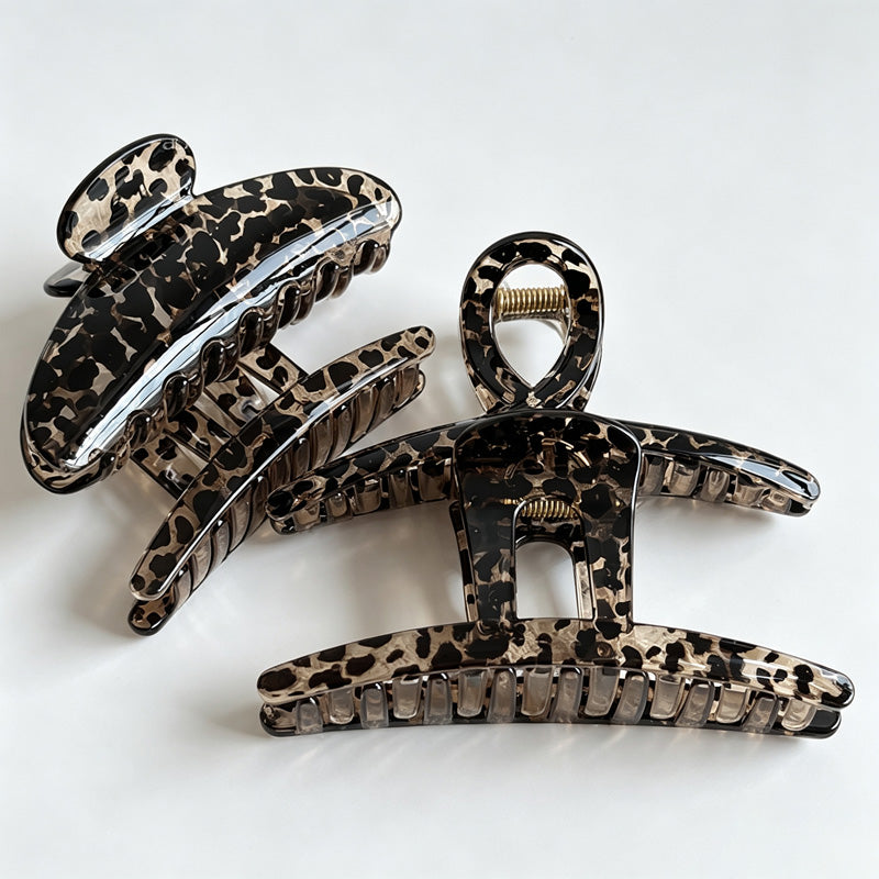 Leopard Print Resin Hair Claw Clip