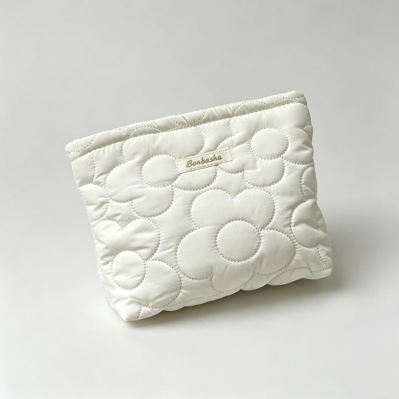 Quilted Flower Cosmetic Pouch