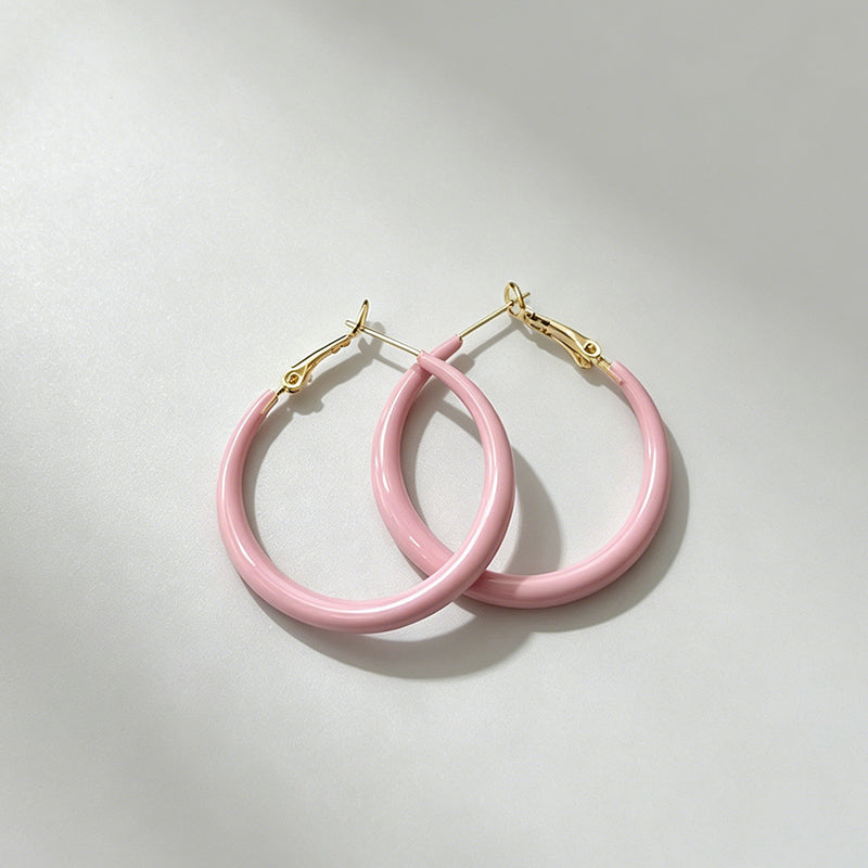 Modern Minimalist Enamel Hoop - Shopdayla Wholesale - #5794