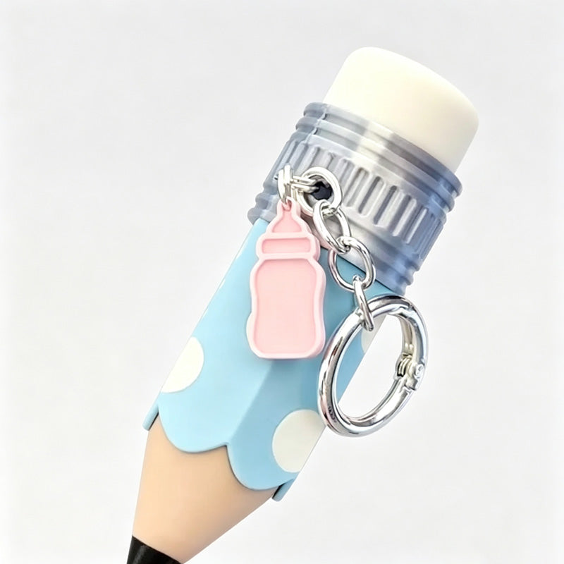 Polka Dots Pencil Shape Keychain