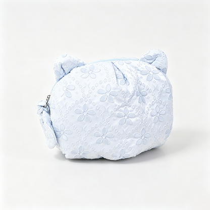 Textured Cat Cosmetic Pouch