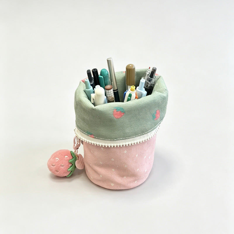 Strawberry Pencil Pouch with Charm