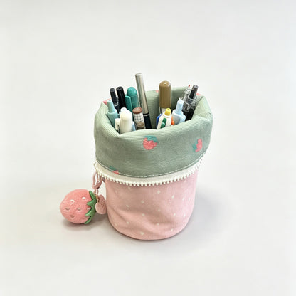 Strawberry Pencil Pouch with Charm