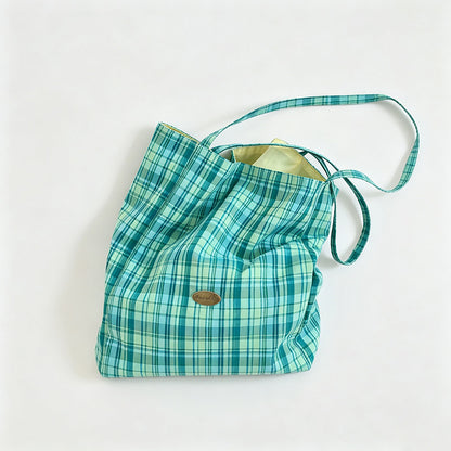 Plaid Market Tote Bag