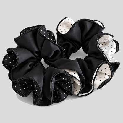 Satin Polka Dot Print Scrunchie