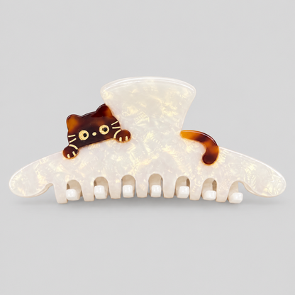 Cat Print Large Hair Claw Clip