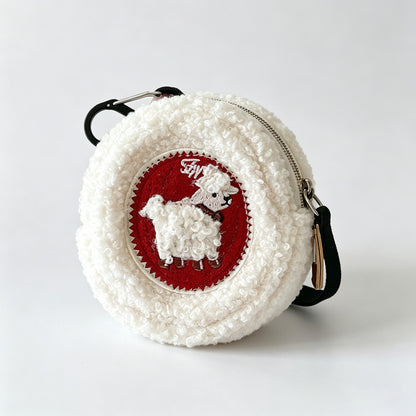 Plush Sheep Print Coin Purse Pouch