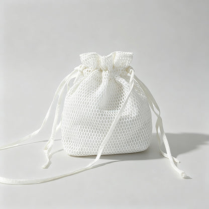 Mesh Drawstring Bucket Pouch