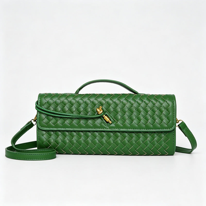 Woven Faux PU Handbag Crossbody Bag