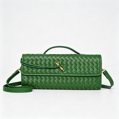 Woven Faux PU Handbag Crossbody Bag
