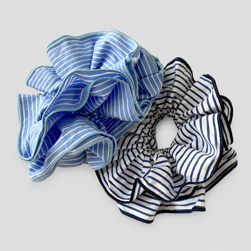 Stylish Blue Striped Fabric Sc - Shopdayla Wholesale - #1426