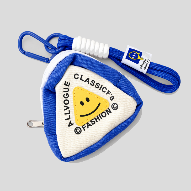 Smiley Triangle Coin Pouch Bag Charm