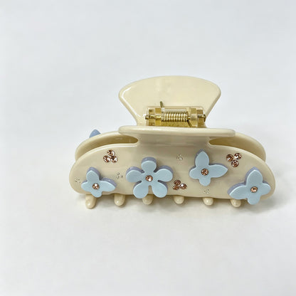 Flower Butterfly Rhinestone Claw Clips