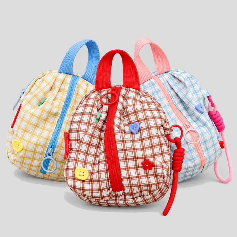 Plaid Mini Zipper Storage Pouch