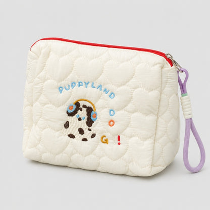 Puppy Embroidered Cosmetic Bag