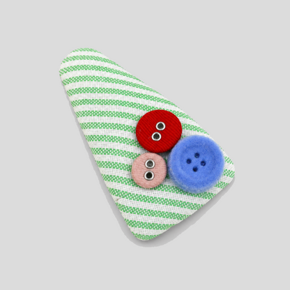 Triangle Plaid Button Hair Clips