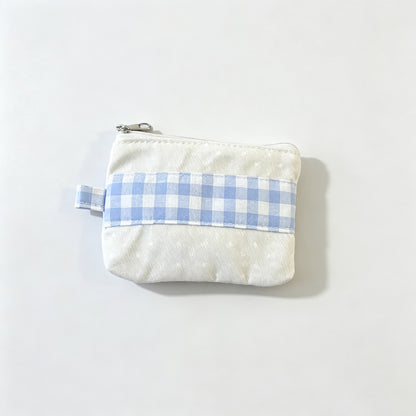 Plaid Spliced Mini Zipper Pouch
