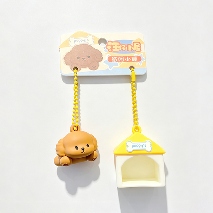 Puppy House Split Pair Keychain Set