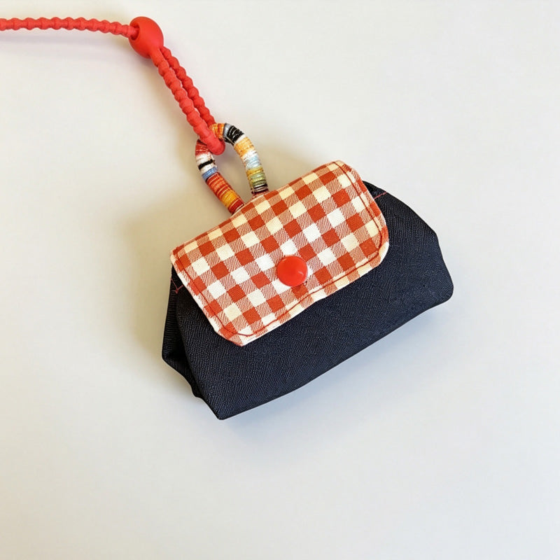 Plaid Flap Canvas Earbud Pouch