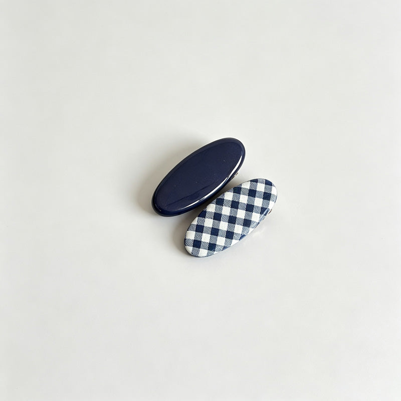 Plaid Alligator Hair Clip 2‑Piece Set