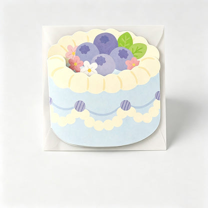 Cake Shaped Folding Greeting Card with Envelope