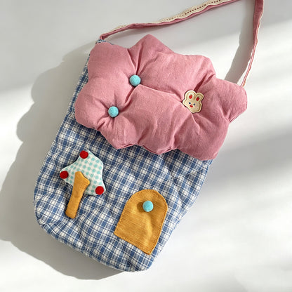 Cloud Plaid Crossbody Storage Bag