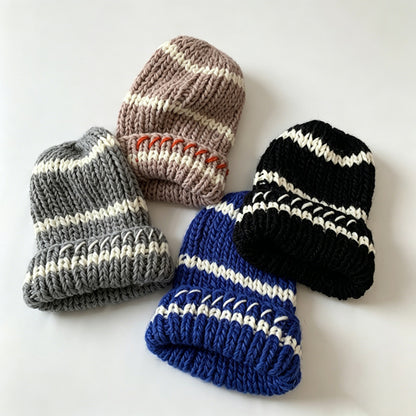 Striped Chunky Knit Beanie