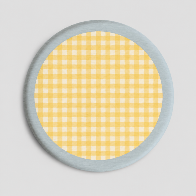 Round Grid Print Acrylic Drink Coaster