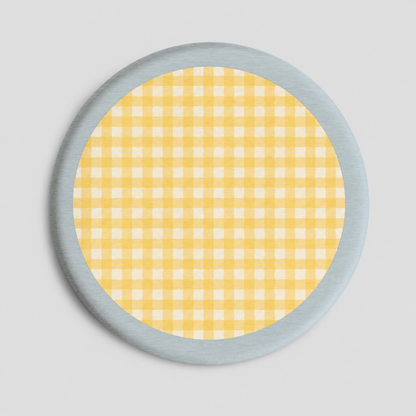 Round Grid Print Acrylic Drink Coaster