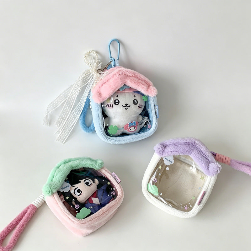 Plush Trim Clear Pouch