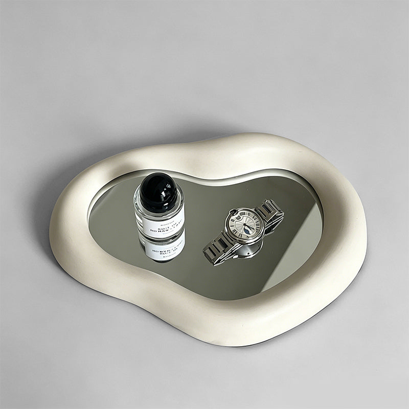 Ear-shaped Irregular Ceramic Framed Vanity Mirror