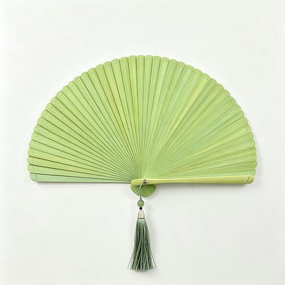 Solid Bamboo Shell Shaped Folding Fan