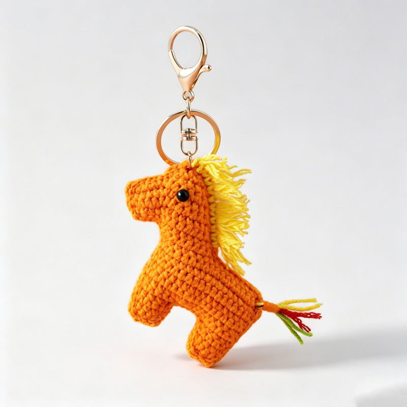 Crochet Horse Keychain