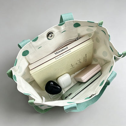 Green Dot Mini Handle Bag