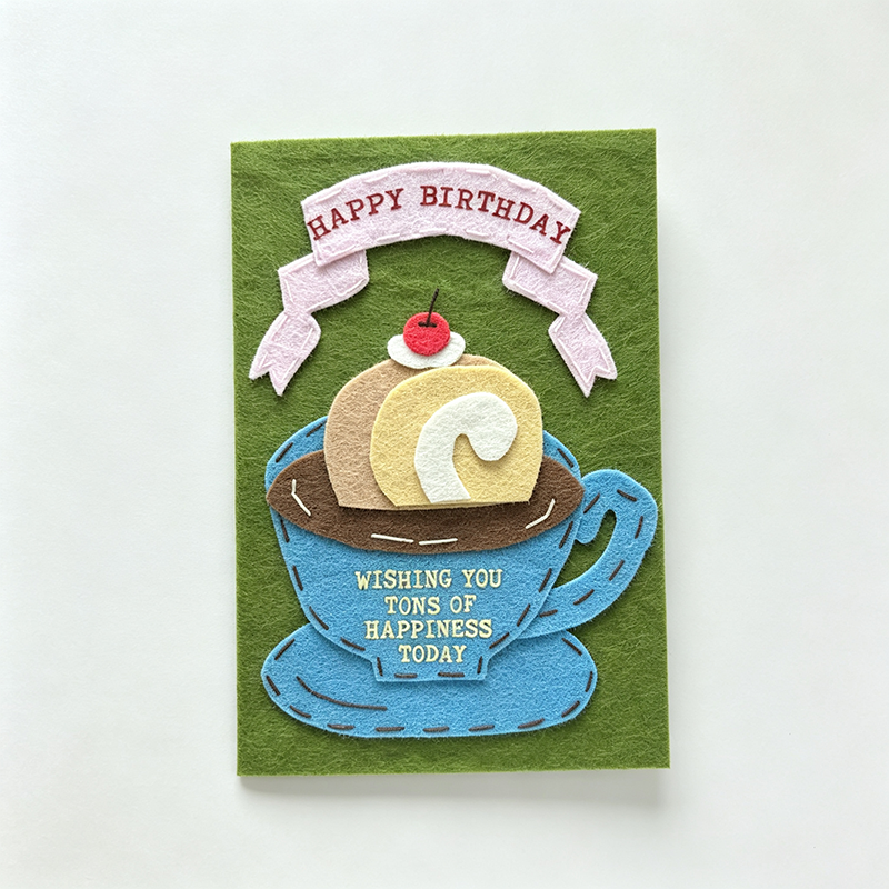 Cake Pattern Non‑Woven Greeting Card