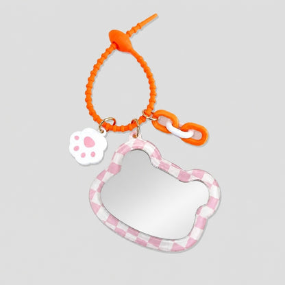 Flower Check Charm Mirror