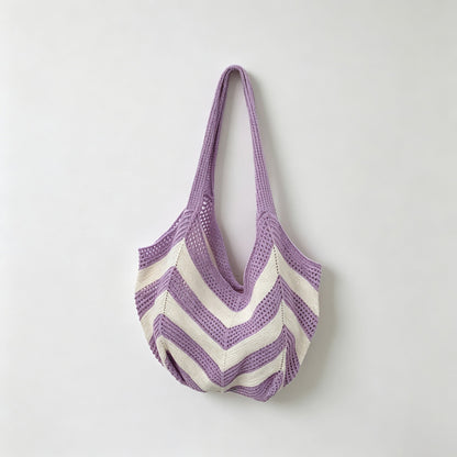Chevron Stripe Knit Tote Bag